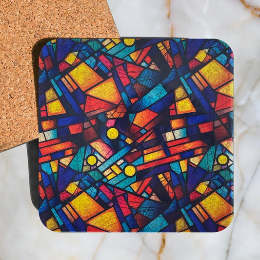 Colorful Geometric Drink Coaster